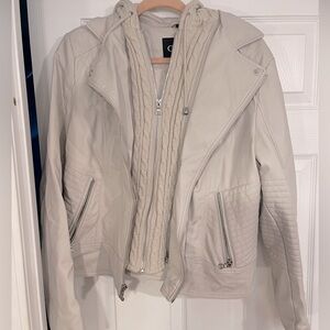 Cream leather jacket